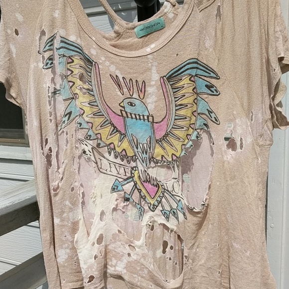 Destroyed ☀️3/$20!🌵 Festival Boho Top ! XL ! - Picture 2 of 8
